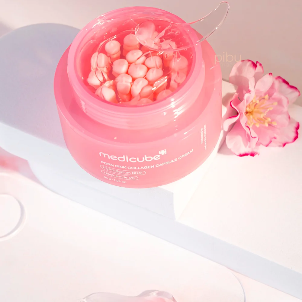 Crème capsules Medicube PDRN Pink Collagen barrière cutanée.